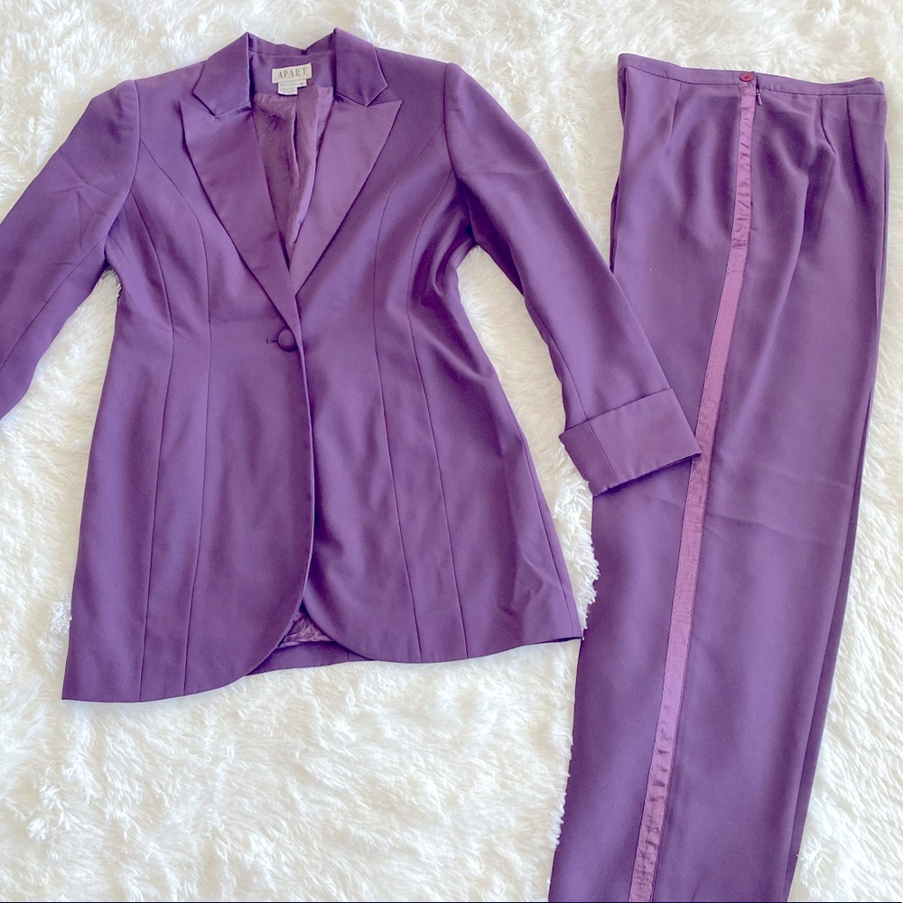 Sexy Women Tuxedo purple pantsuit - Size 8